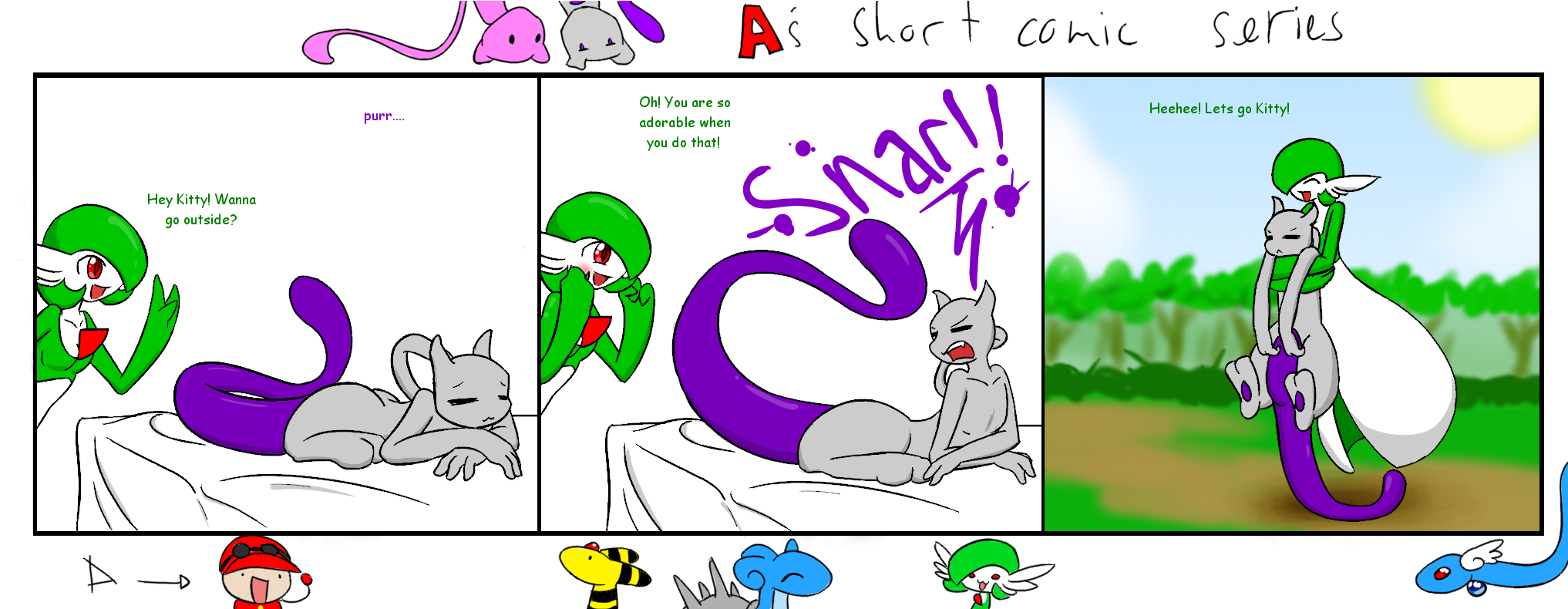 Mewtwo and  Gardevoir's morning routine