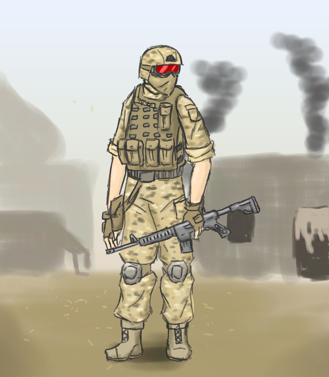 ps touch practice: soldier in the dust