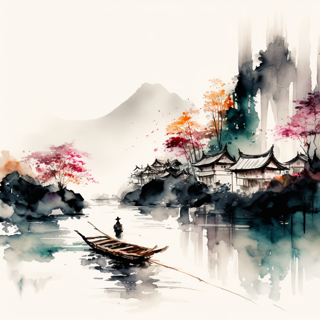 AI Art - Japanese Landscape Watercolor Painting 2 by Koalafish on DeviantArt