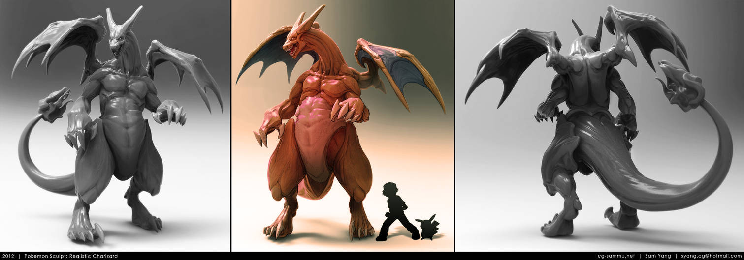 Pokemon Sculpt: Realistic Charizard 2012 by cg-sammu