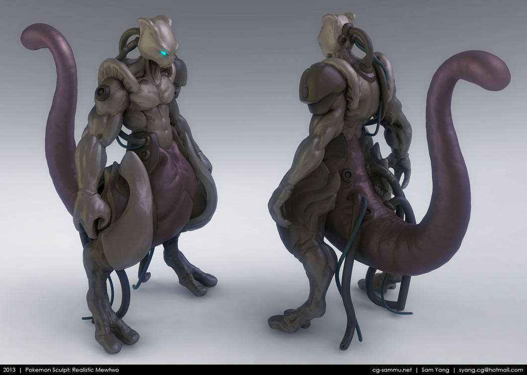 Pokemon Sculpt: Realistic Mewtwo 2013 by cg-sammu