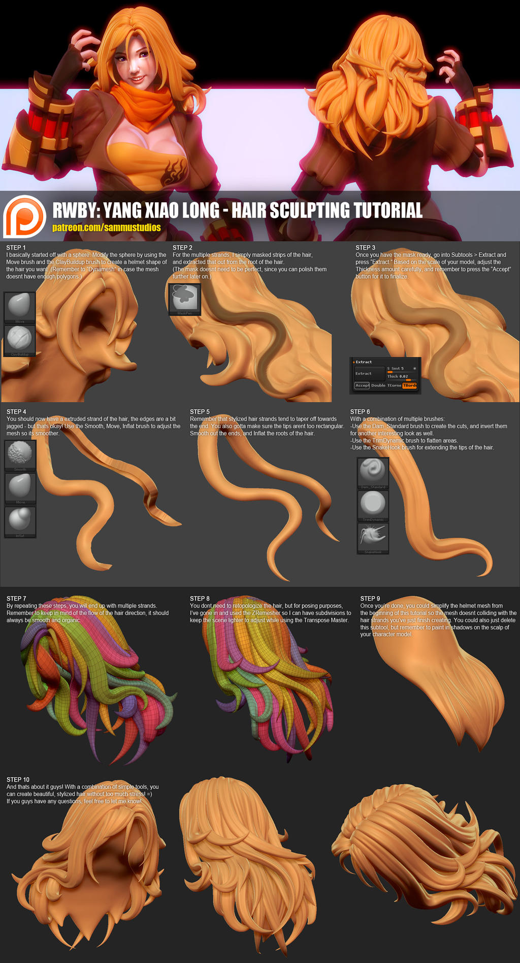 Hair tutorial in ZBrush