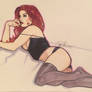 Mary Jane Watson in black lingerie