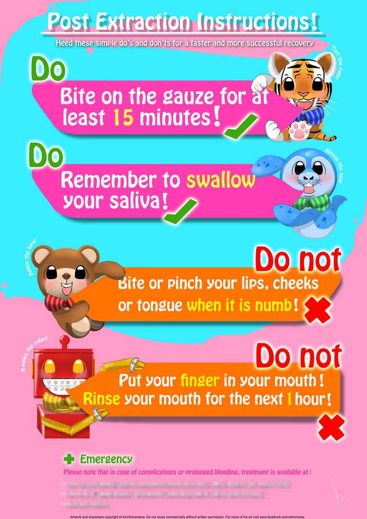 Tooth Extraction Care Post Op Extraction Instructions Printable at Lori ...