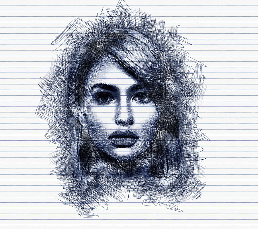 Ink Pen Sketch Photoshop Action By UnicDesign On Dribbble