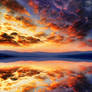 Sunset sky clouds water reflection 2 ~ STOCK