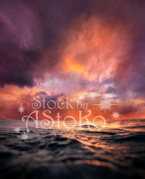 Ocean with Sunset Sky STOCK vs