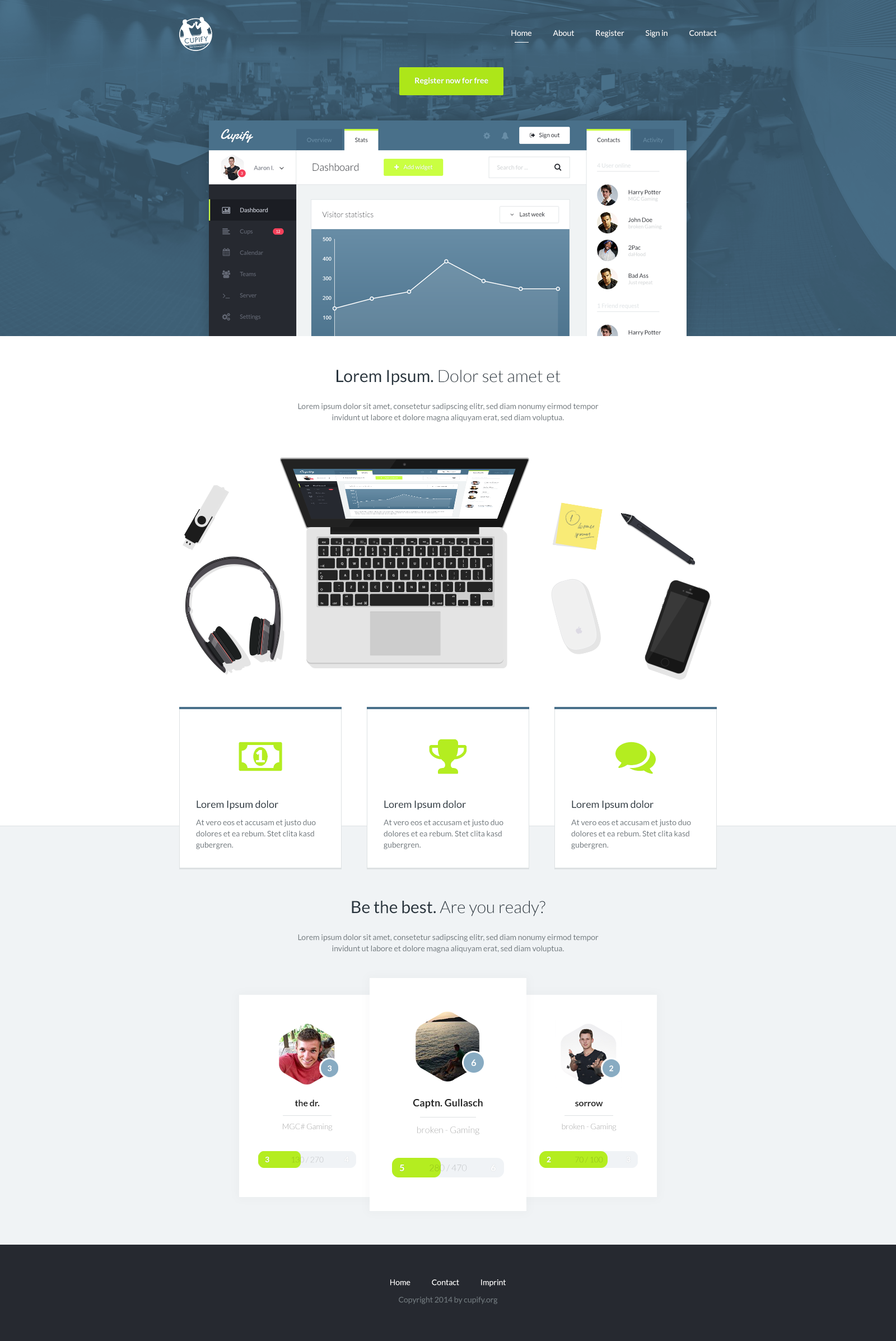 Cupify Homepage Layout