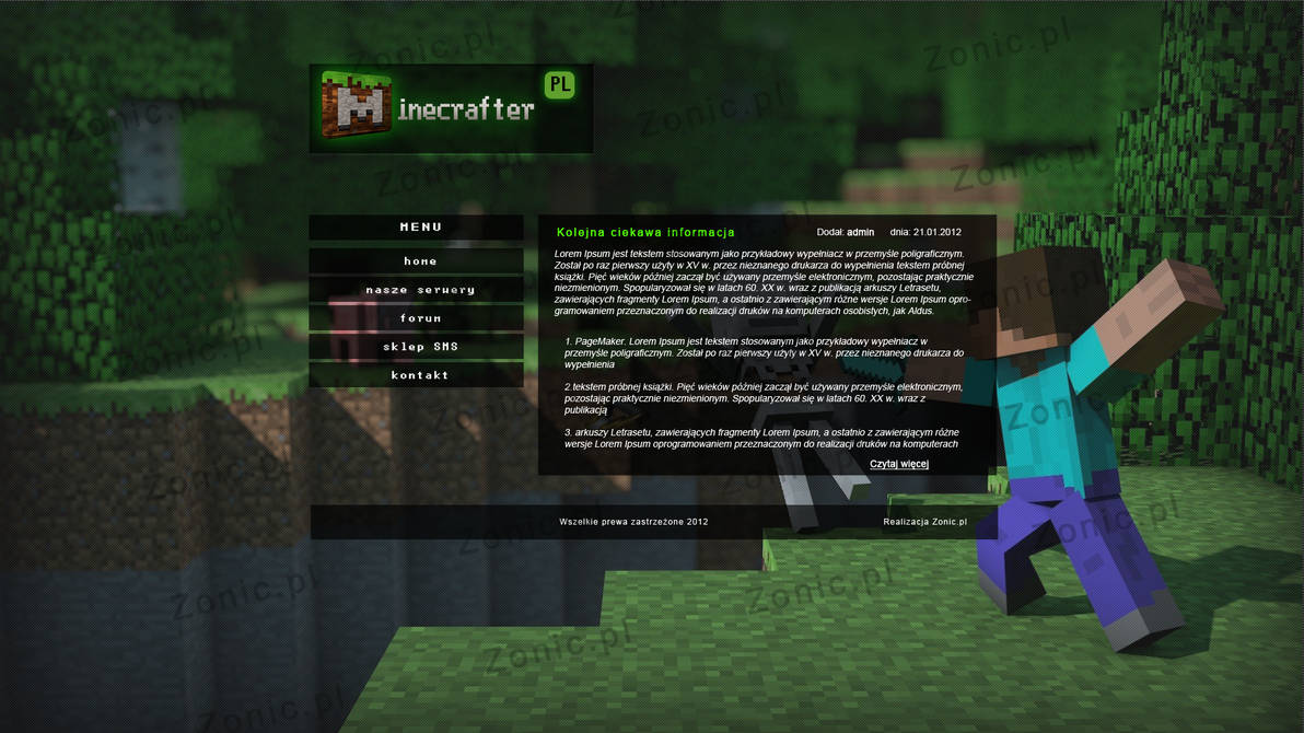Minecraft theme by ZonicPL on DeviantArt