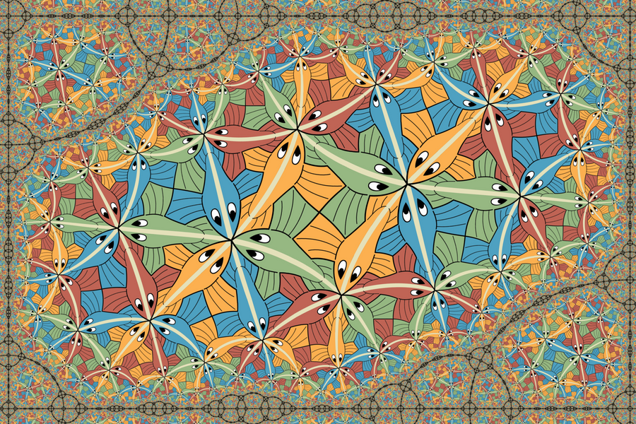 M.C.Escher Circle Limit III in a rectangle