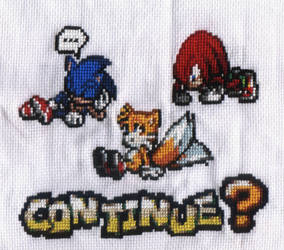 Sonic cushion embroidery