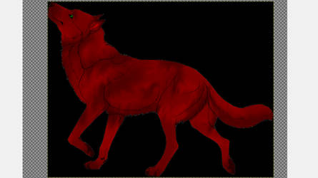 Dark red wolf