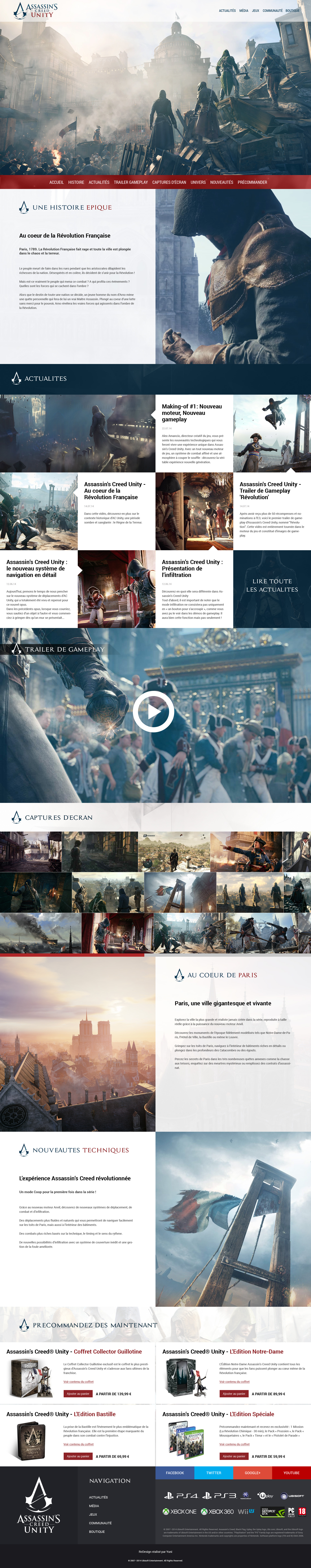 Assassin's Creed Unity Website ReDesign