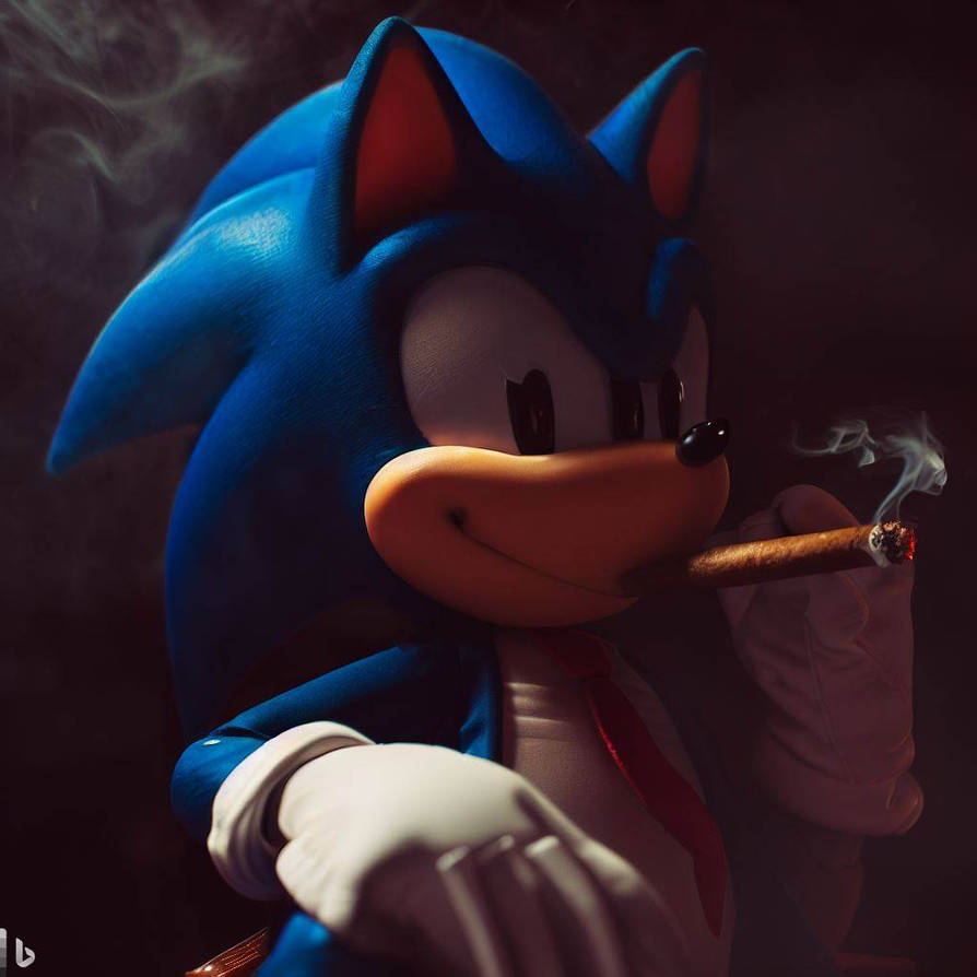 sonic smoking a cigarette Cigar by TheAzureArtist on Newgrounds Sonic smokin cigar by Cyantinn