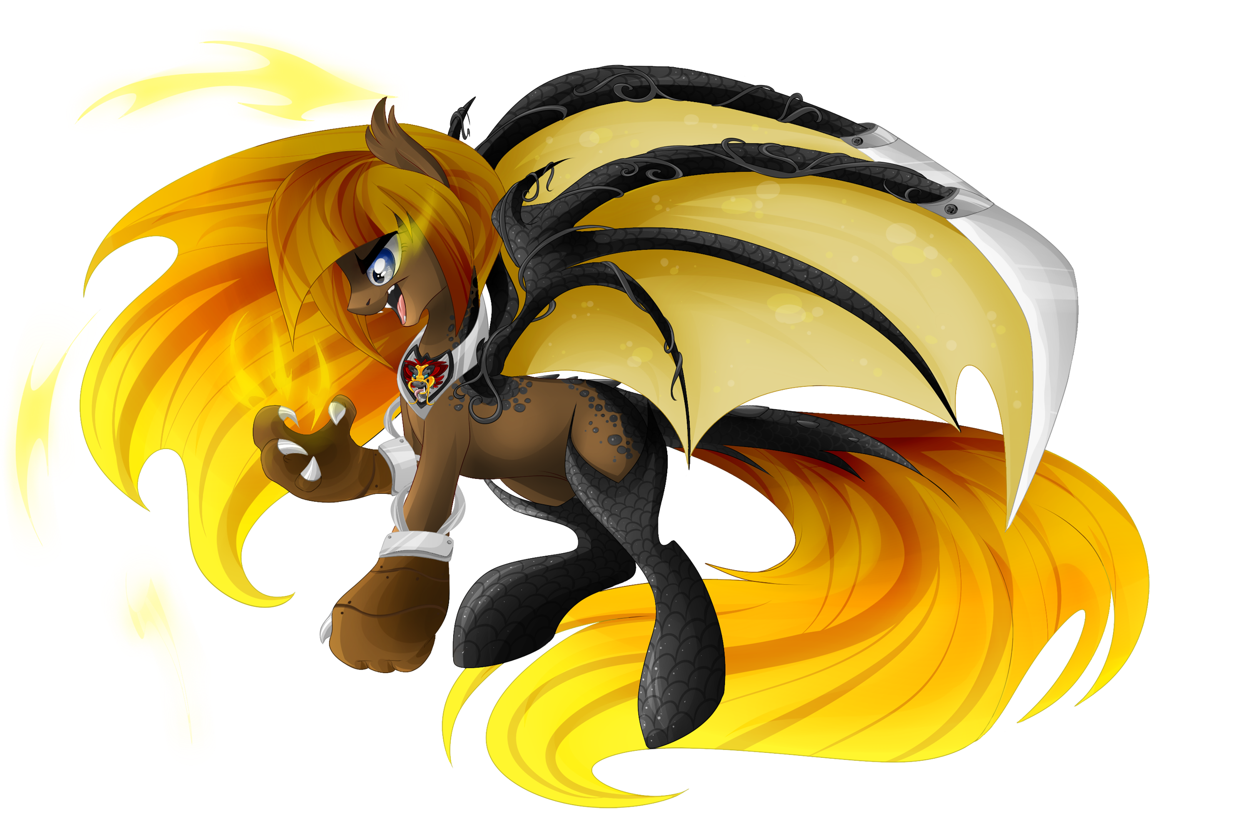 Custom dragon-bat pony design