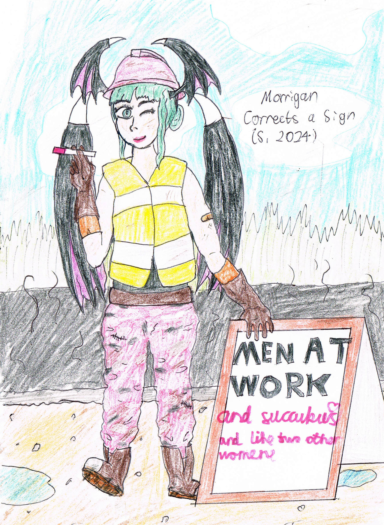 Morrigan Amends a Sign