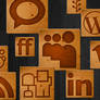 Woodcut Social Media Icons