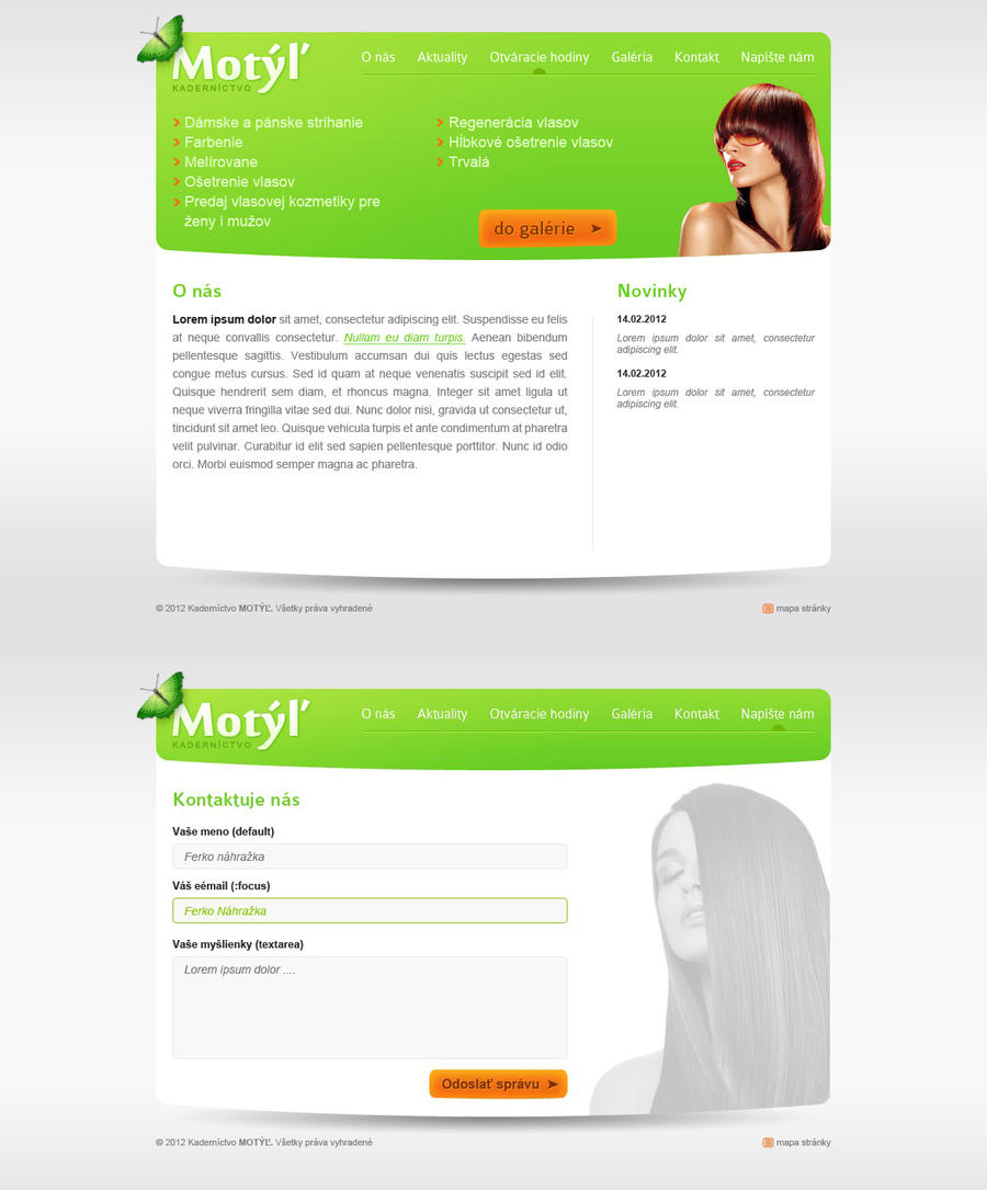 Kadernictvo MOTYL - webdesign
