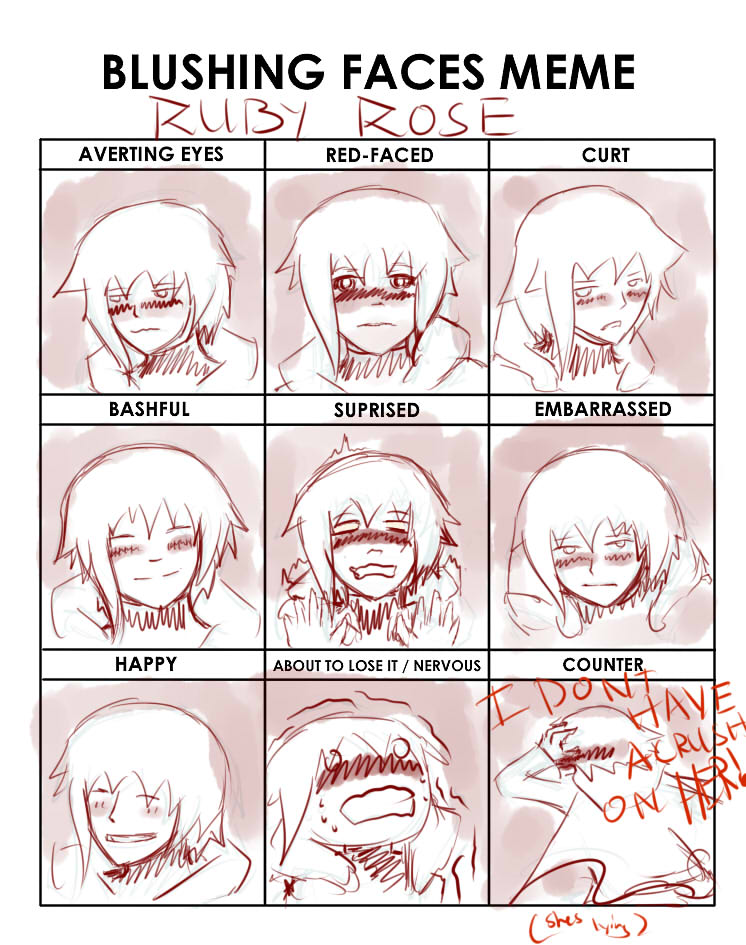 Blushing Faces Meme Ruby Rose By Legacyhunter On Deviantart. 