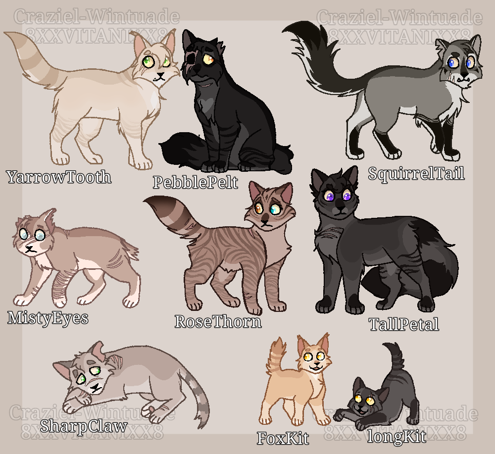 Warrior Cat Clan Adopts CLOSED by 8XxVitanixX8 on DeviantArt