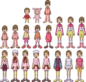 Hikari Yagami all outfits in Pixel