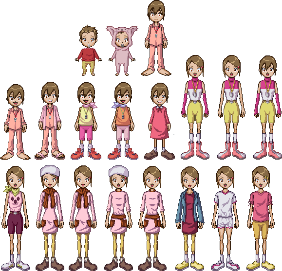 Hikari Yagami all outfits in Pixel