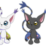 Tailmon and Black Tailmon and Mikemon 2015