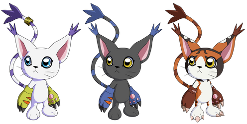 Tailmon and Black Tailmon and Mikemon 2015