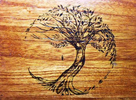 Tree of life wood burning