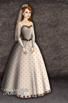 Jinja in her wedding dress