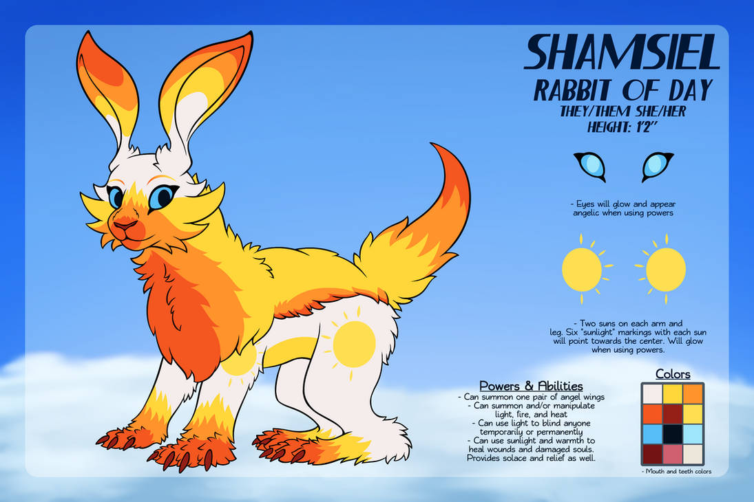 Refrance Rabbit Design Shamsiel Rabbit Reference Sheet by Panda-Paradise on DeviantArt