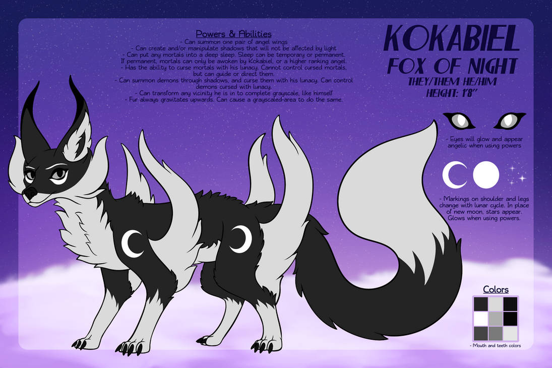Kokabiel Fox Reference Sheet by Panda-Paradise on DeviantArt