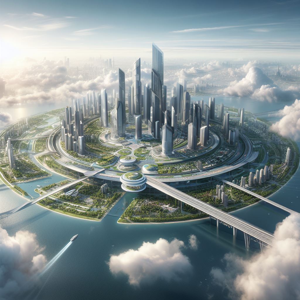 Futuristic city on a whole island 1 by Eduu666 on DeviantArt
