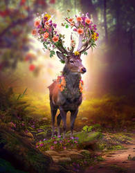 Flowers deer