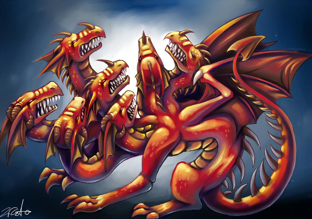 7 headed red dragon of the apocalypse