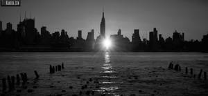 Manhattanhenge (B+W)