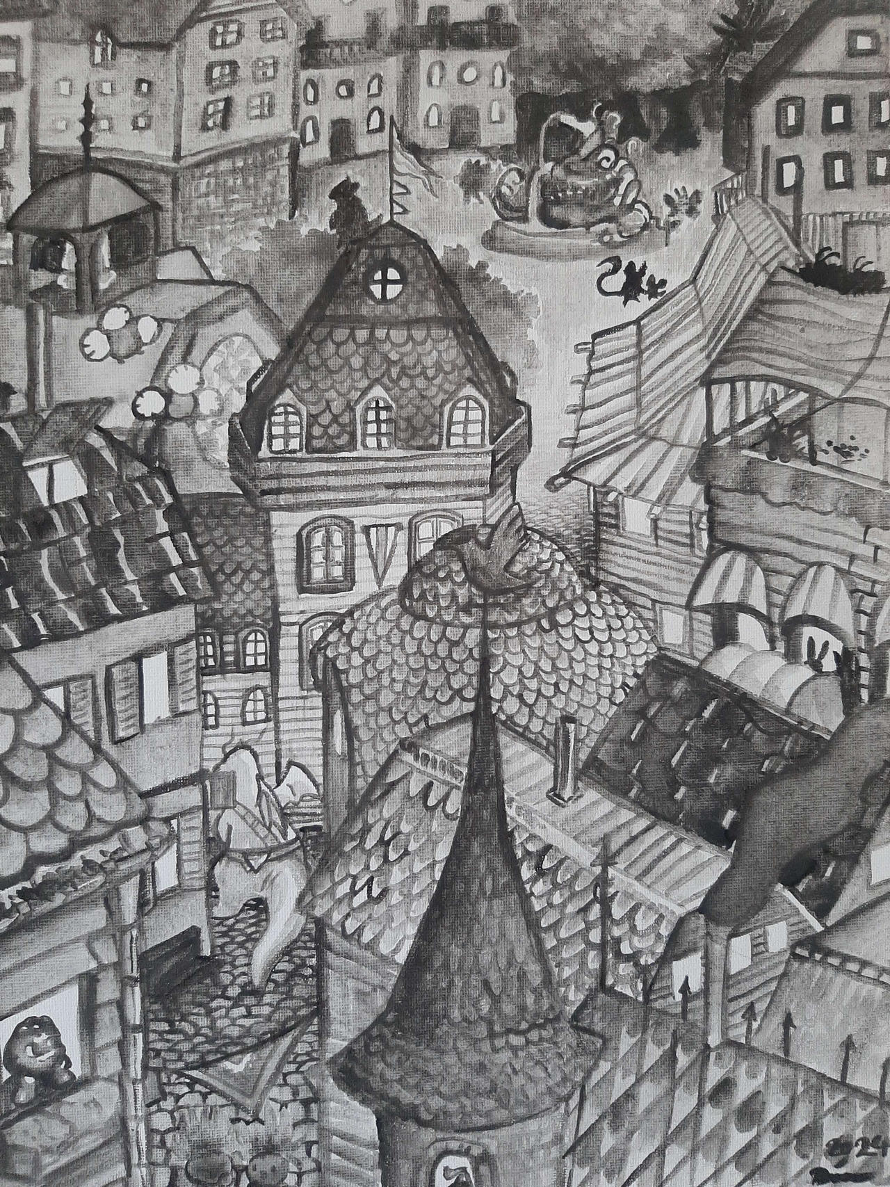 Pokemon Town painting