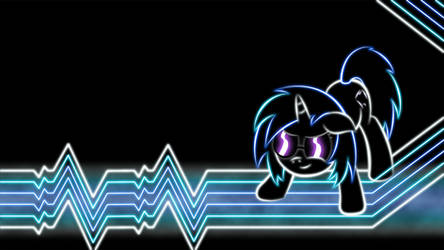 Vinyl Scratch Glow Wallpaper by SmockHobbes