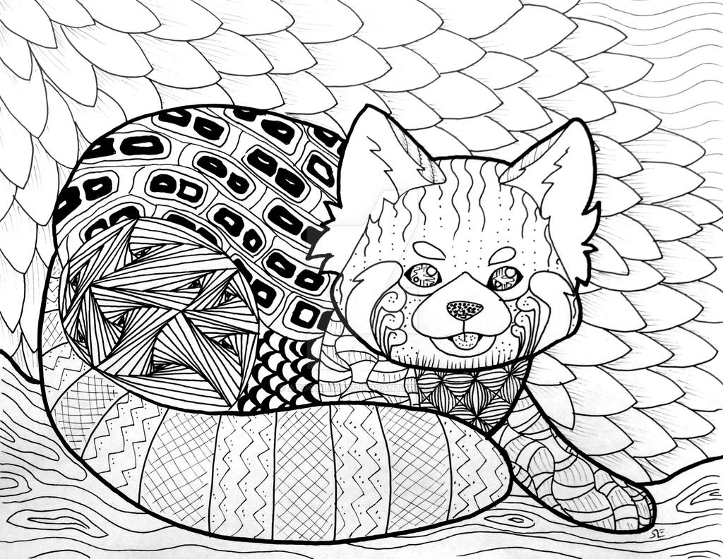 Red panda zentangle by argonlights on deviantart Red panda zentangle by argonlights on deviantart