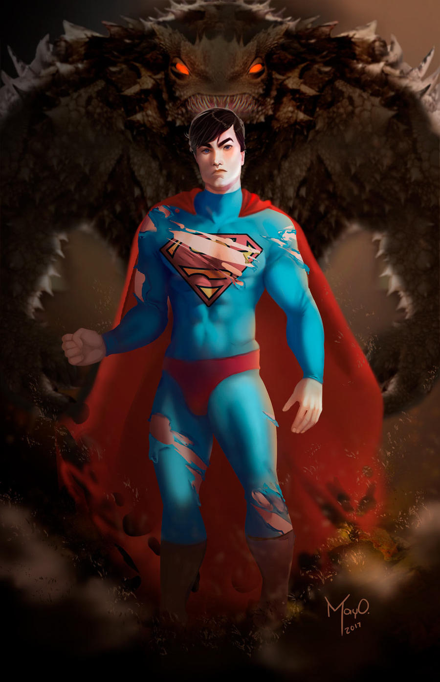 Superman and Doomsday by MayOrnelas