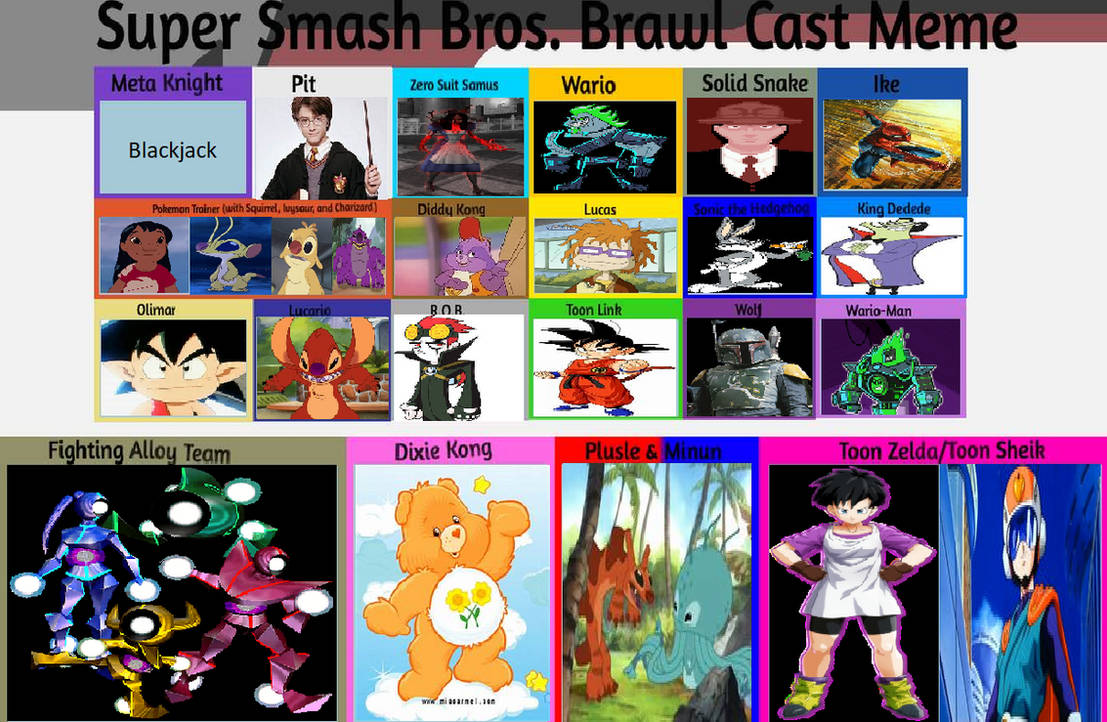 JusSonic's Super Smash Bros Brawl cast list by JusSonic on DeviantArt