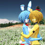 (MMD) Bonnie and Golden Freddy hugging (request)