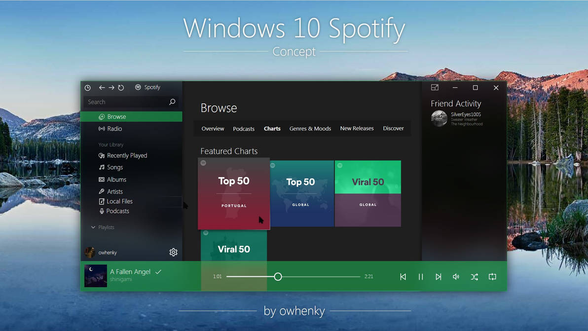 Windows 10 Spotify Concept by owhenky by owhenky on DeviantArt