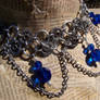 Steampunk Inspired Gear Choker Blue