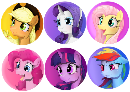 Mane six button designs