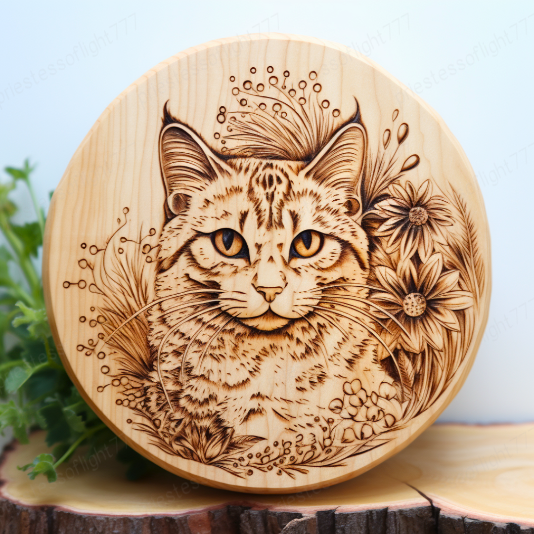 Cat Pyrography (Wood Burning) by snazzie-designz on DeviantArt