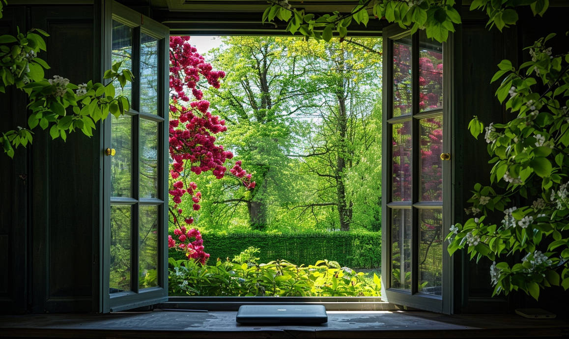 Spring Window View by sacredrebelartwerx on DeviantArt