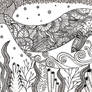 Zentangle Whale Coloring Book Page
