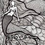 Zentangle Mermaid Coloring Book Page