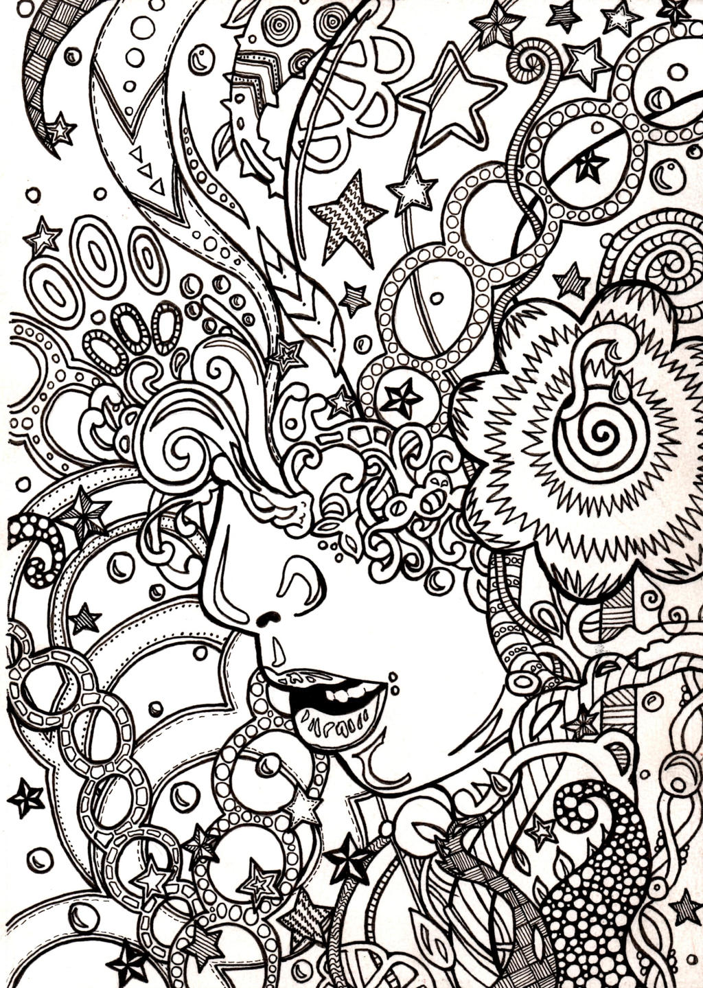 Trippy Coloring book page by ambercamiart on DeviantArt